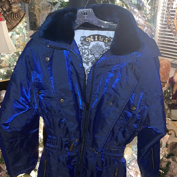 Updated measurements N I L S Skiwear Metallic Cobalt Blue ski suit - Picture 2 of 10